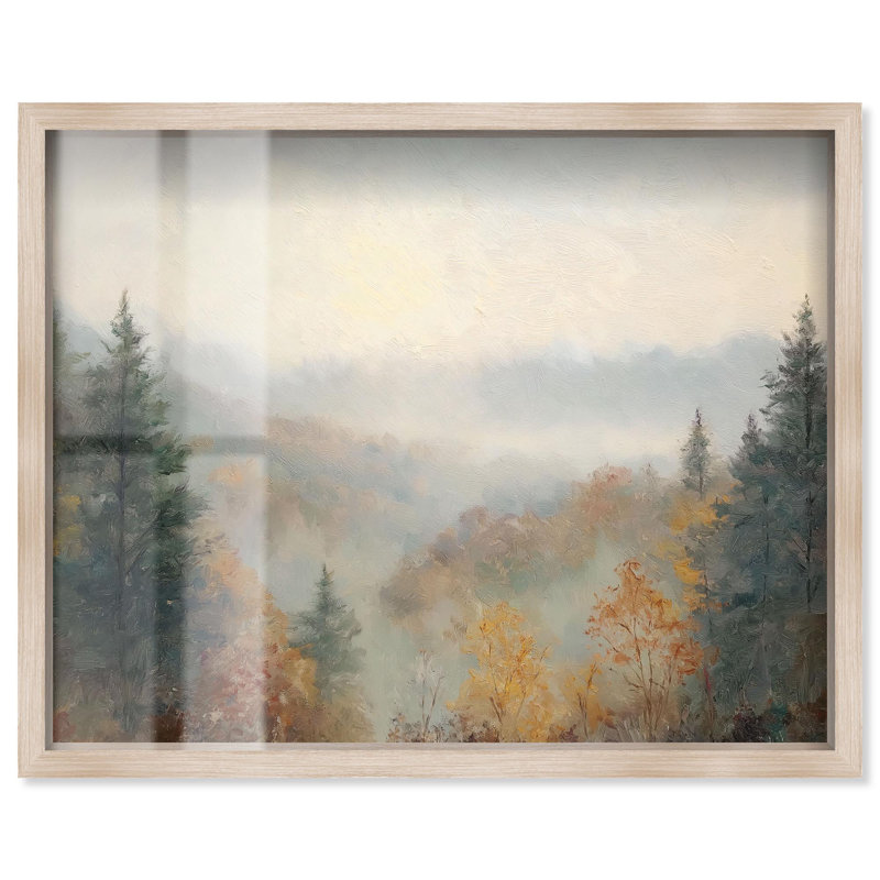 «Appalachian Mountains Shadowbox Print» par Art Remedy, H 37 po x l 46 po, Crème, crème