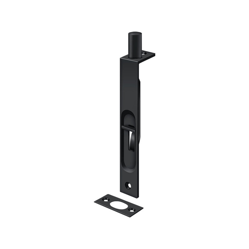 Boulon affleurant 6 po Deltana 6FBS19; robuste; carré; finition noire, Peint en noir