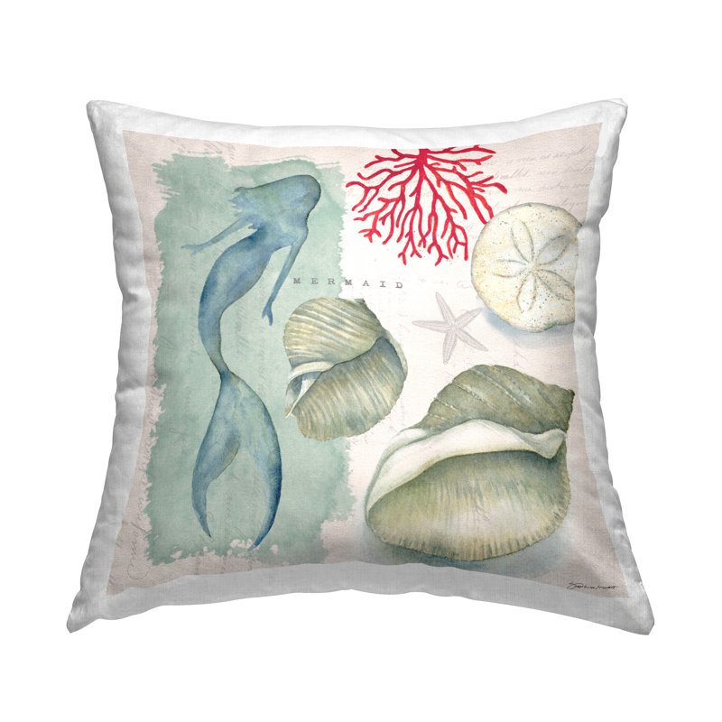 Coussin décoratif à motif de coquillages de natation Marine Life