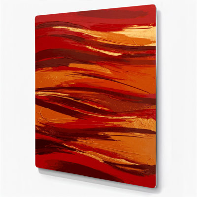 Abstract Landscape 8 Red Metal Wall Art