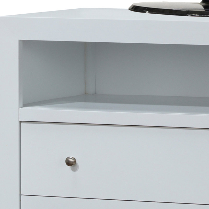 Élégant coffre média transitionnel blanc, Blanc