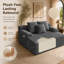 Canapé-lit convertible surdimensionné en velours côtelé de 66 po avec coussins et poches latérales, siège simple extra large et profond, sans assemblage requis (gris)-1641013100