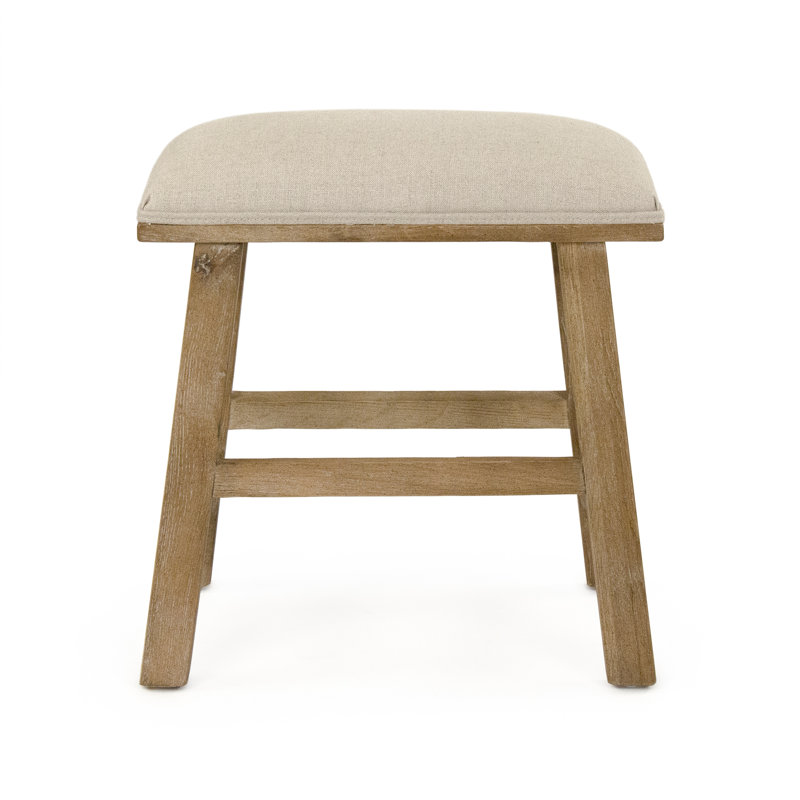 Jocelyn Upholstered Stool with Solid Wood Frame, Short Stool (18” Seat Height)