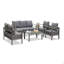 Ensemble de conversation de patio en aluminium 5 pièces, canapé d'extérieur 7 places