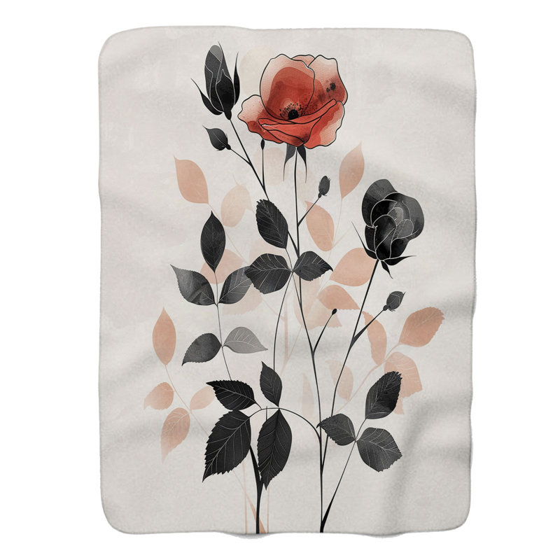 Elegant Rose Designs - 1 pièce Sherpa Premium, Grand lit