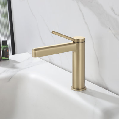 Modern Single Handle Bathroom Vessel Sink Faucet,7.2" Height With Removable Aerator