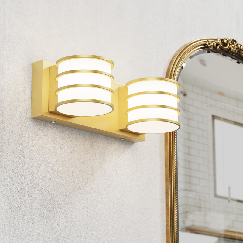Drayce Dimmable LED Vanity Light, Gold, 2-Light