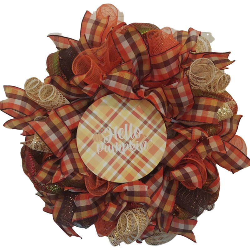 Couronne en maille Hello Pumpkin Deco