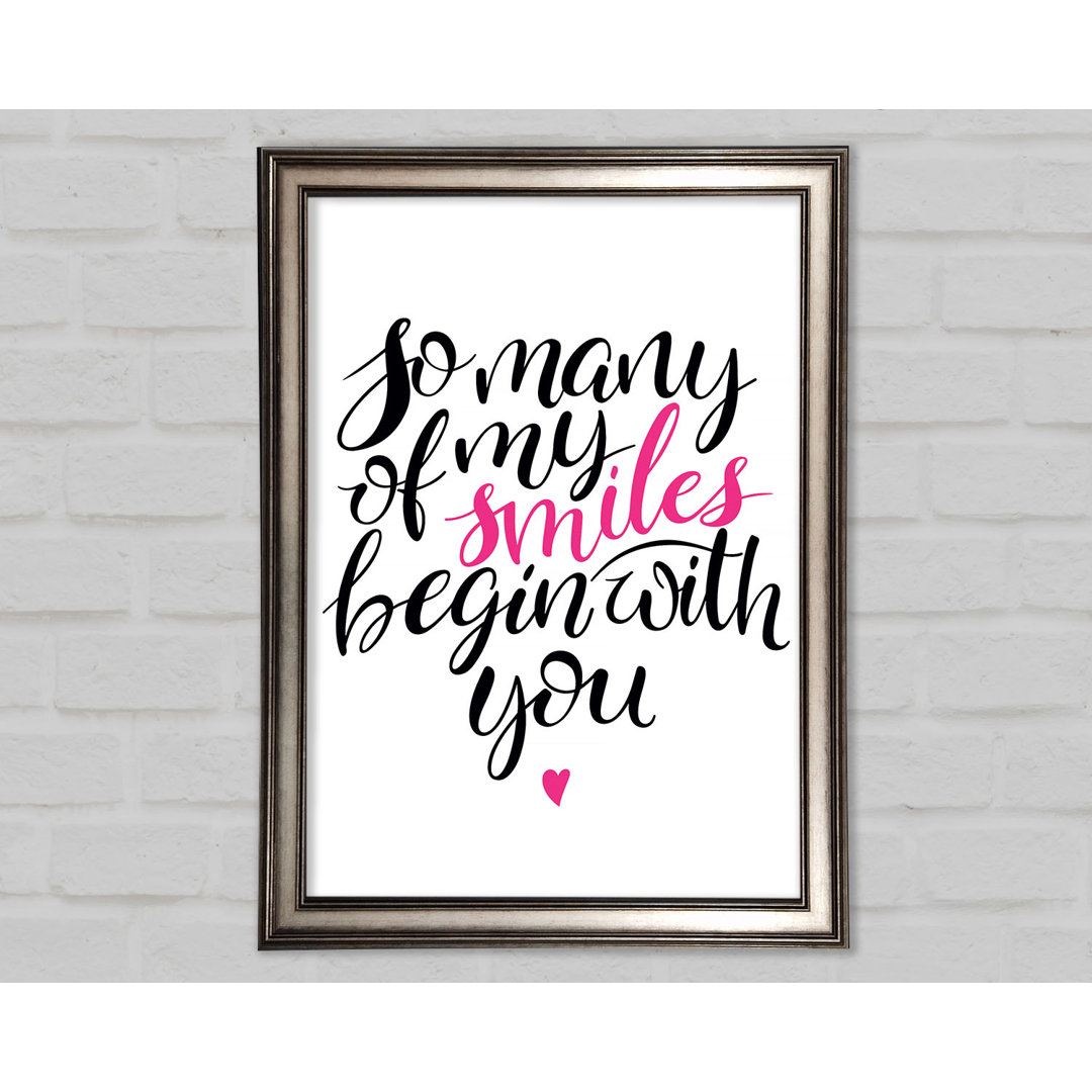 So Many Of My Smiles - Single Picture Frame Typography