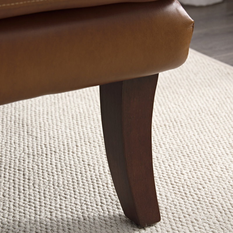 Fauteuil à oreilles 28,9 po Brooklyn, Similicuir brun, 2