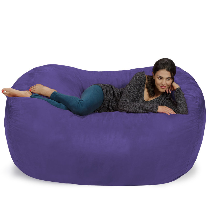 Bean Bag Chair & Lounger, Purple, 34" H x 72" W x 48" D