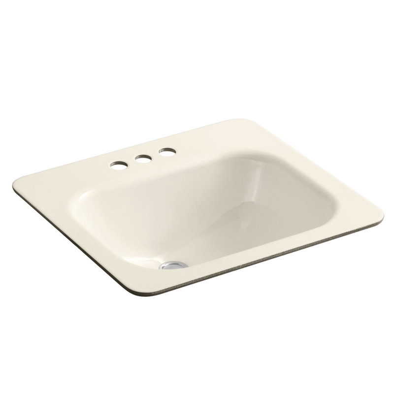 Tahoe Metal Rectangular Drop-In Bathroom Sink with Overflow, Tea Green