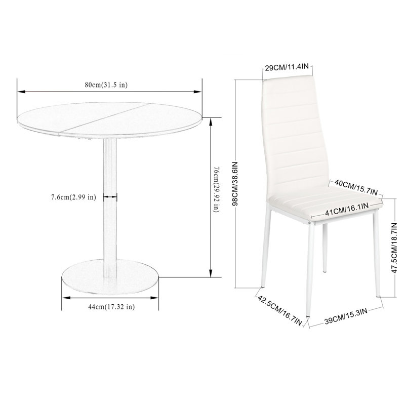 4 - Person Dining Set, White