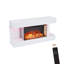 17 Stories White Electric Fireplace with 5000 BTU-709986196
