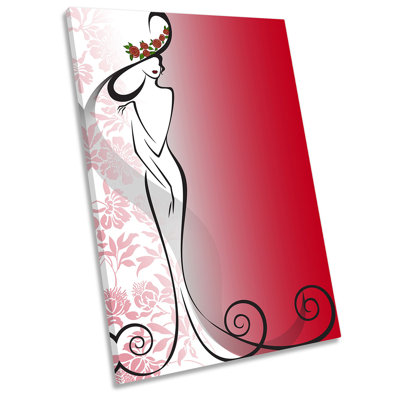 Elegant Dress Woman Picture - Wrapped Canvas Art Prints