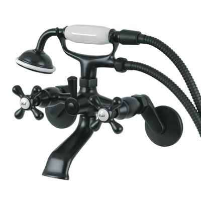 Kingston Wall Clawfoot Tub Faucet with Hand Shower