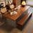 Light-walnut Rectangular Solid Wood + Acrylic Desk-109334436