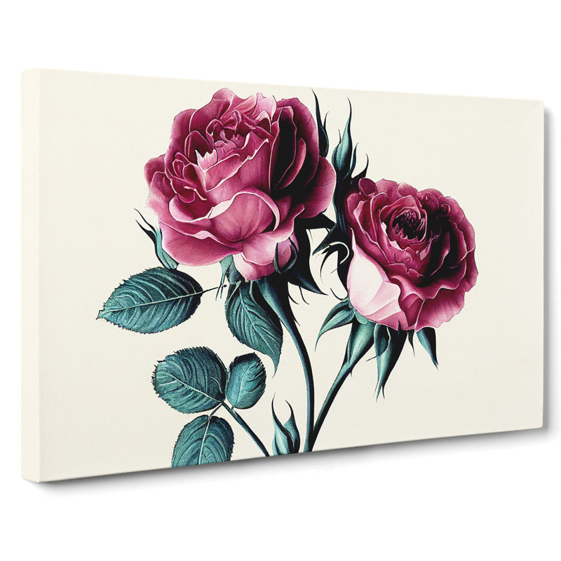 Timeless Rose Flowers - Wrapped Canvas, 35cm H x 50cm W x 3cm D