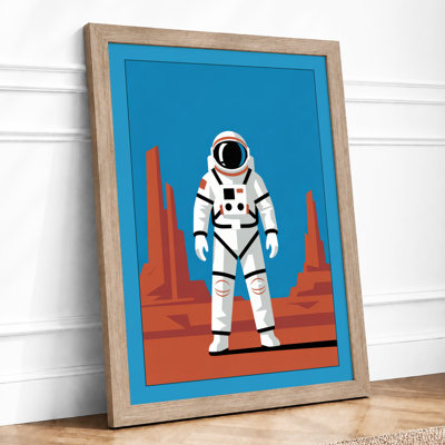 Astronaut in the Desert Modern - Framed Print