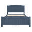 Lit plateforme en bois massif bleu, taille standard, avec lattes de soutien, structure robuste, aucun sommier requis.-1495893493