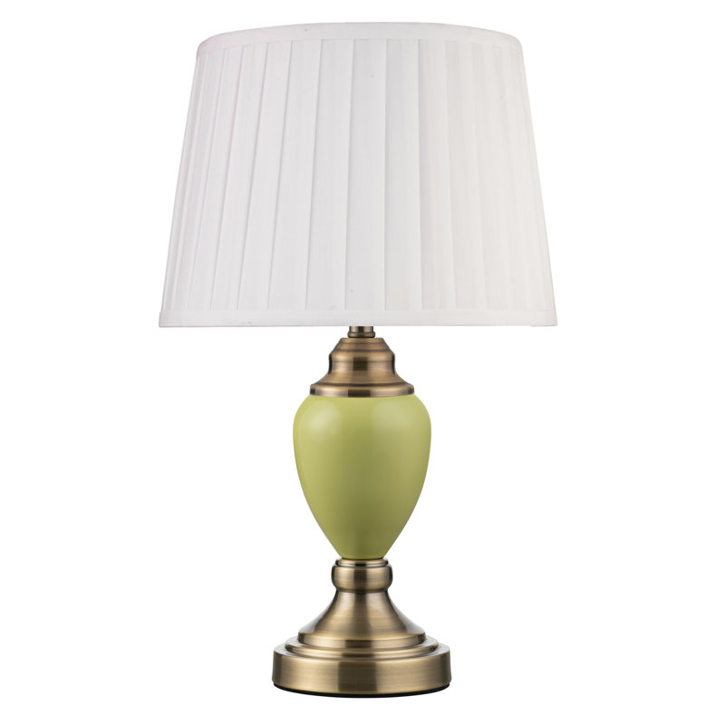 Southall Metal Table Lamp, Green Base/Ivory Shade