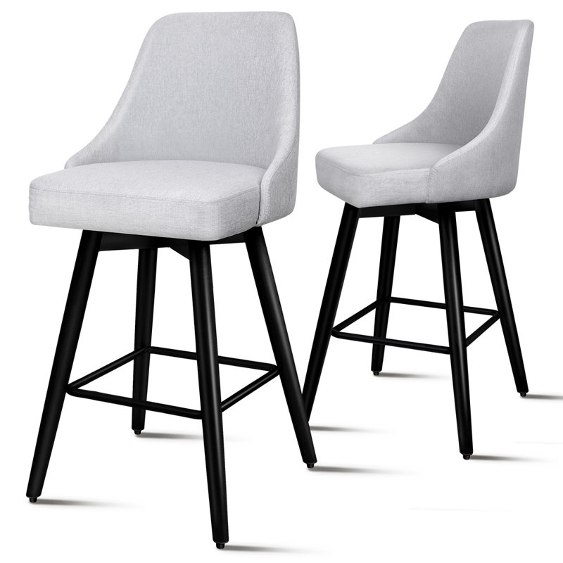 Langione Upholstered Counter Stool, Light Grey