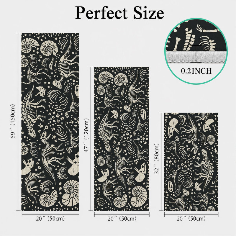 Floral Botanical Non-Slip Washable Kitchen Mats