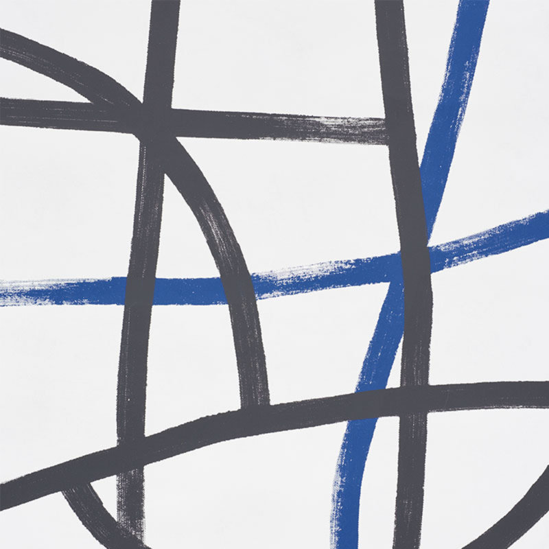 Papier peint Abstratto, Noir / cobalt