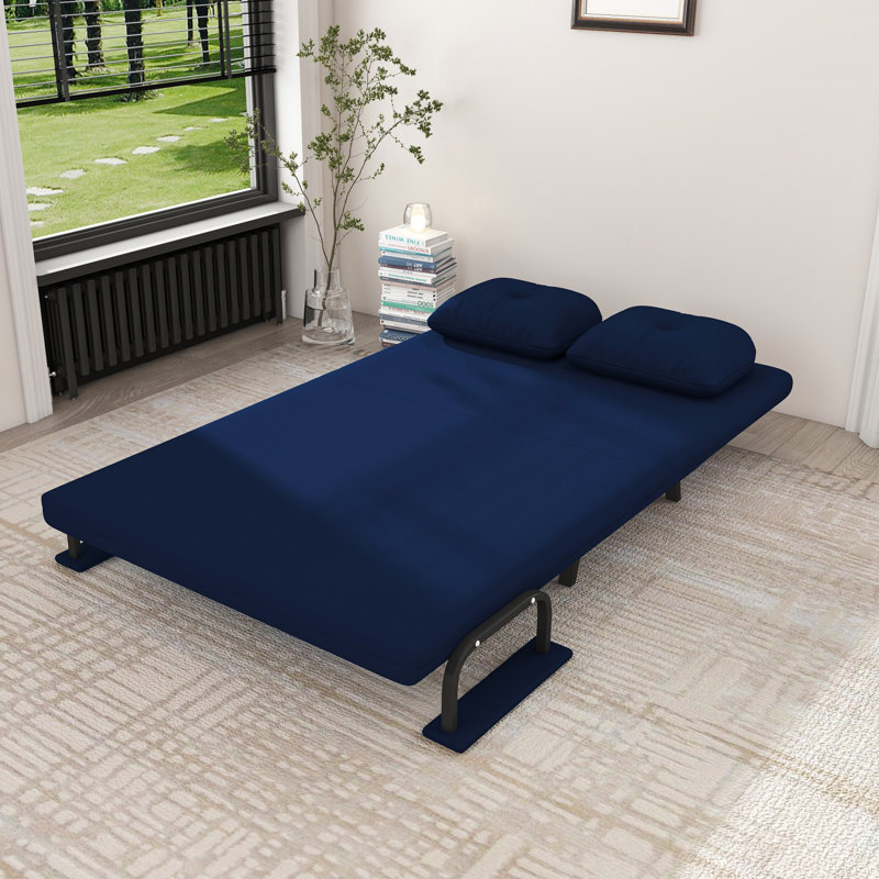 46" Wide Folding Sofa Bed 5-in-1 Convertible Chair For Two - 5-position Adjustable Backrest With Pillow, Space-saving Sleeper For Living Room, Bedroom & Office (71.6"w X 46"d)