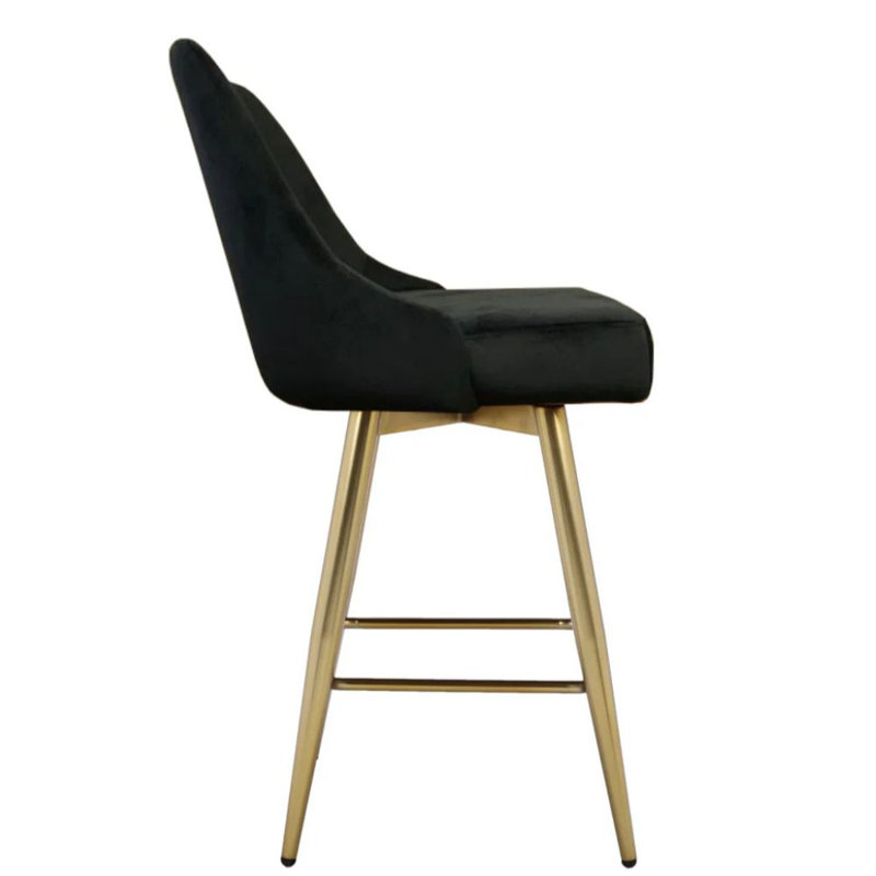 Tabouret Mid-Century, Noir