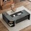 Bureau de direction en L, bureau de bureau moderne avec classeur en L