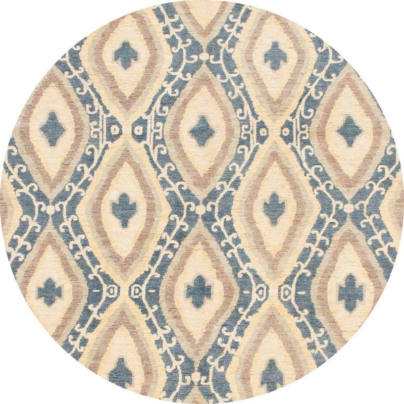 Wool Abstract Indoor Rug, Round 6'