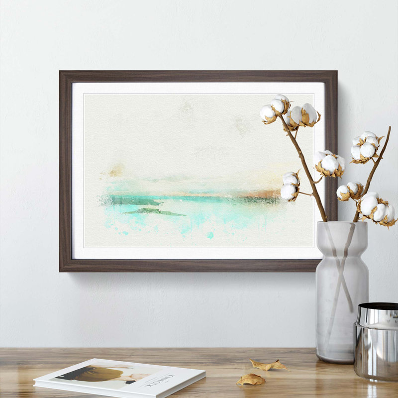 Aerial View of the Netherlands in Abstract - Picture Frame Graphic Art Print, 27cm H x 36cm W x 2cm D, Walnut Framed