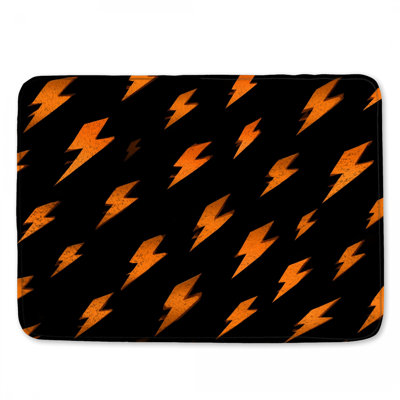 Tapis de bain orange Lightning Bolts
