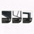 55" Minimalist Retro Rectangular Dining Table with Black Textured MDF Top