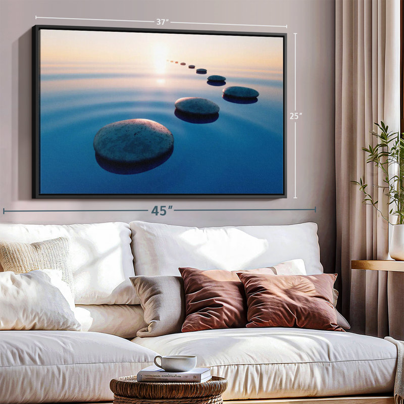 Impression sur toile Zen Stone Steps, H 25 po x l 37 po