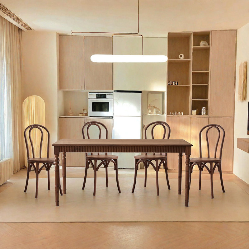 Ensemble de salle à manger rectangulaire en bois massif 31,4 po, H 29,5 po x L 62,9 po x l 31,4 po