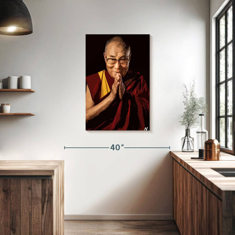 Illustration du dalaï-lama, 36" H x 24" W