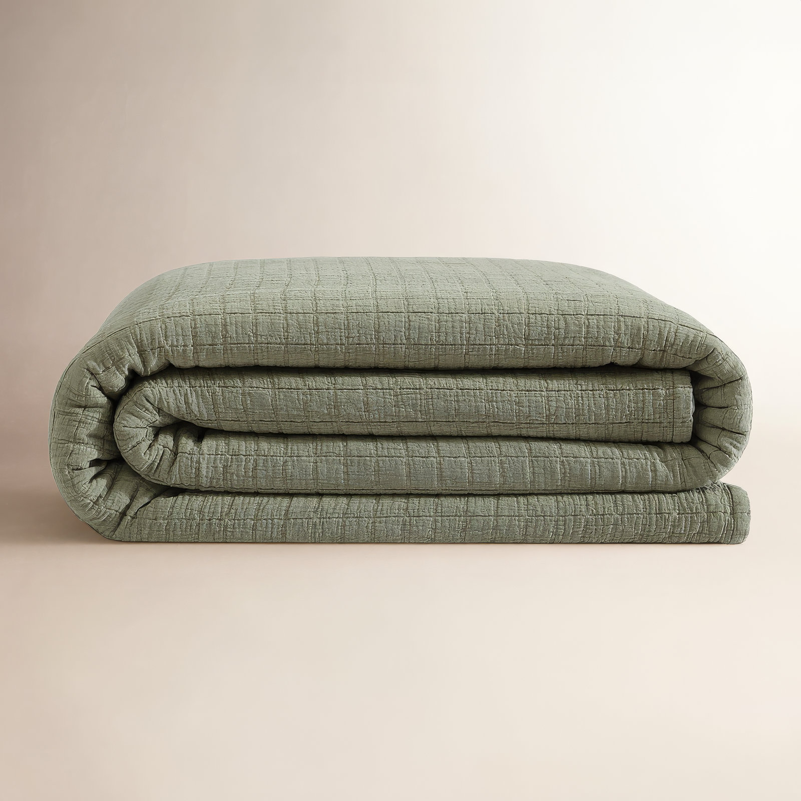 Cotton Coverlet Set, Queen Coverlet, Dark Green
