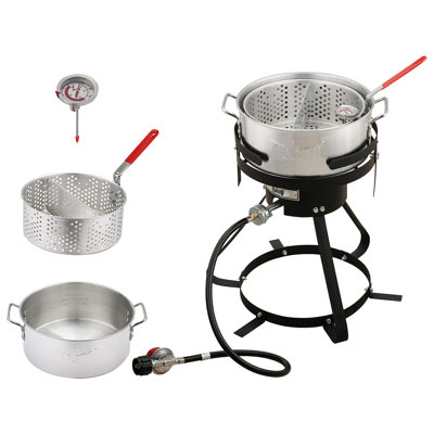 Ensemble de cuisinière d'extérieur au propane avec pot de friteuse et panier-filtre Feasto