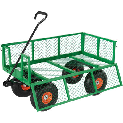 Heavy Duty Steel Garden Cart 900 LBS Capacity 3 in 1 Pullable Garden Wagon with 10 in Wheels for Gardening Soil Tools and Plant Transport