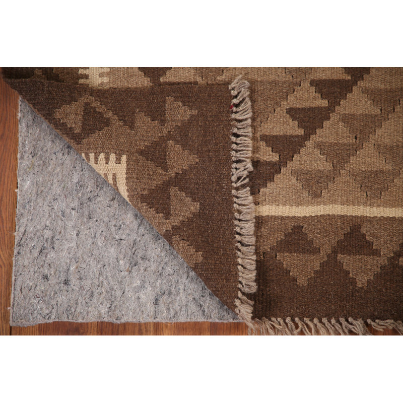 Geometric Kilim Reversible Wool Rug 3x4