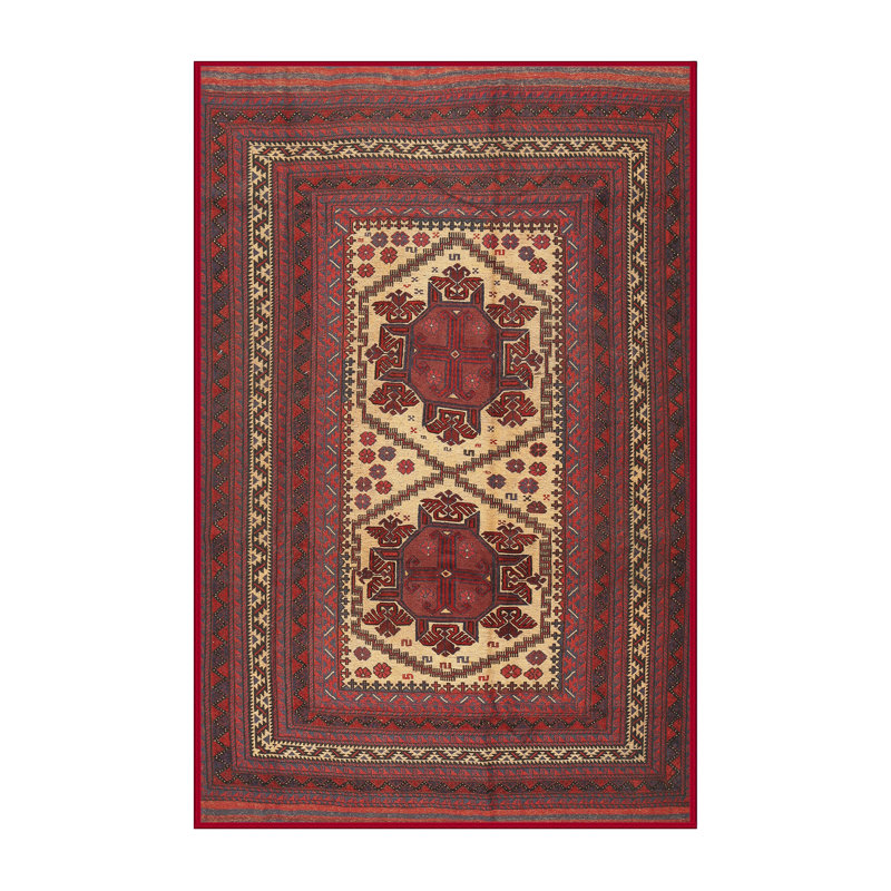 Tapis rouge à motif sud-ouest, Rectangle 4 pi x 6 pi