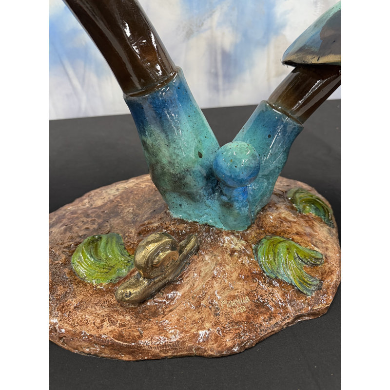 Sculptures & Beyond Frog on Mushroom Cast Bronze Sculpture – Lost-Wax Bronze with Hand-Applied Patina – Whimsical Nature & Garden Decorative Art for Home, Garden, Patio & Outdoor Décor – Mushroom Monarch – 20"H