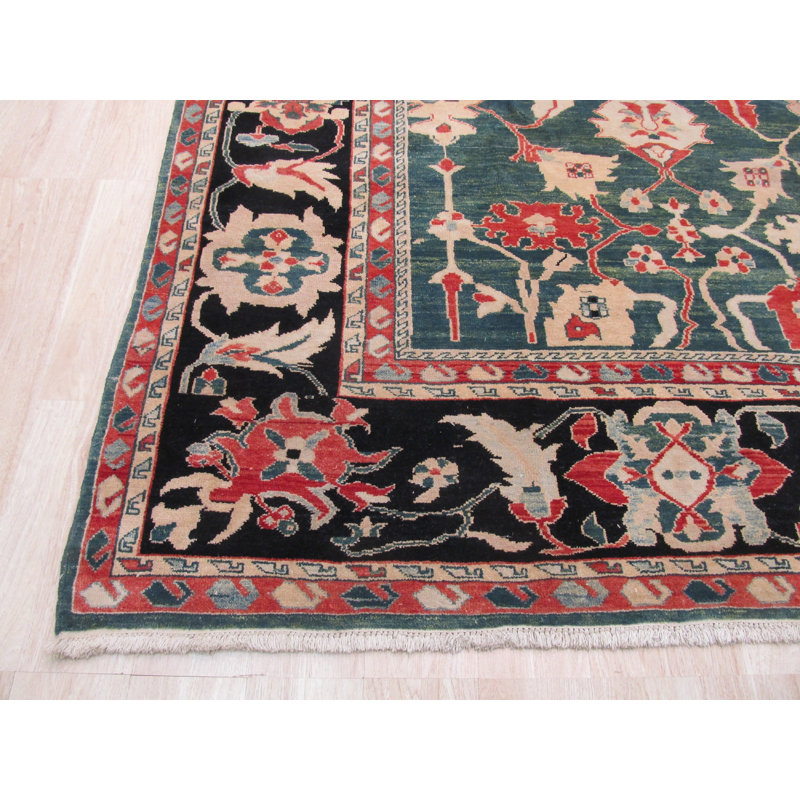Blue Traditional Geometric Bergama Area Rug