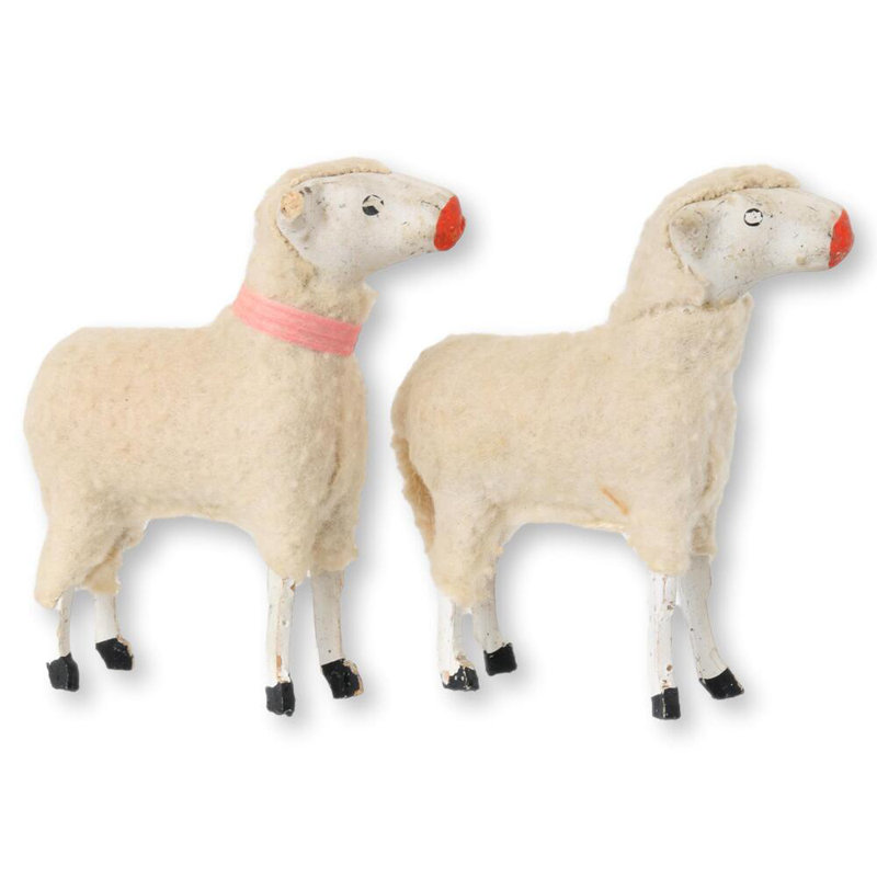 1940S Putz Stick Leg Sheep Figures