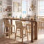 Table bistro vintage en bois massif avec porte-bouteilles