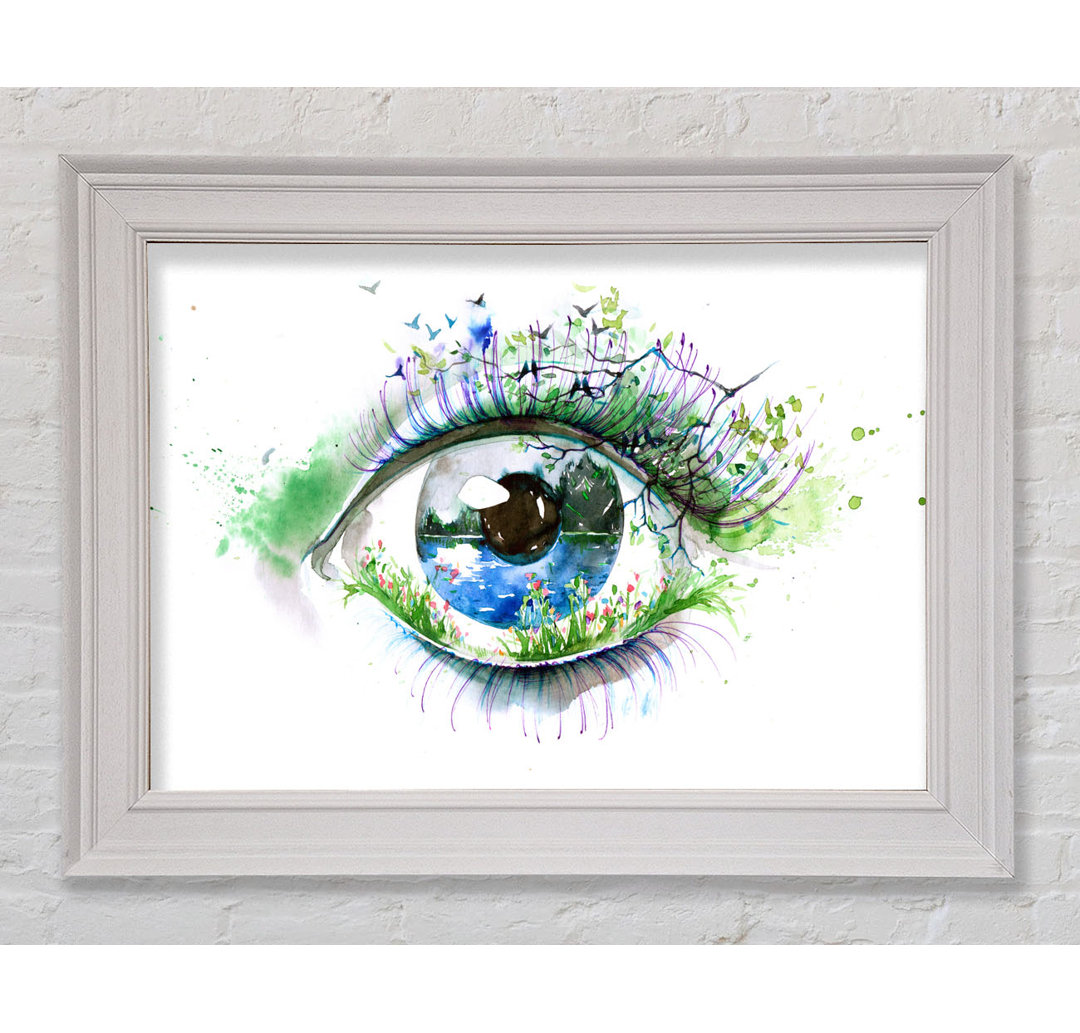 Aquarell Natur Auge - Einzelner Bilderrahmen Kunstdrucke