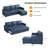 89" L-Shaped Sectional Sleeper Sofa with Hidden Storage, Faux Leather Pull-Out Sofa Bed for Living Room-1756575709