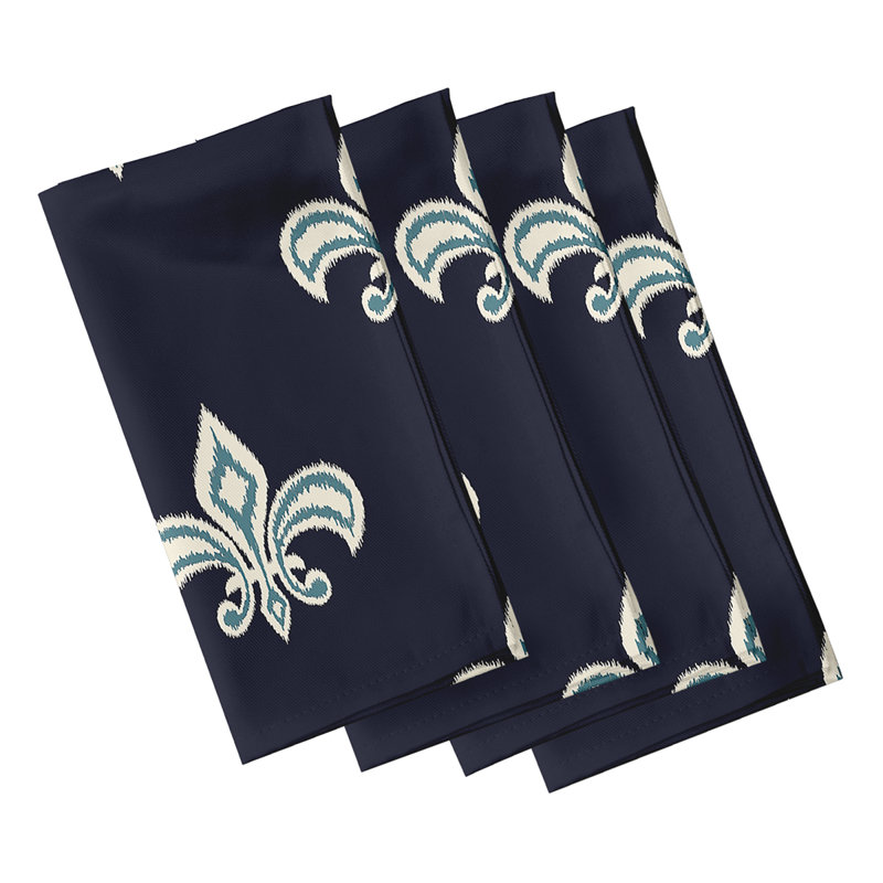Chiketa Fleur de Lis Napkins, Navy